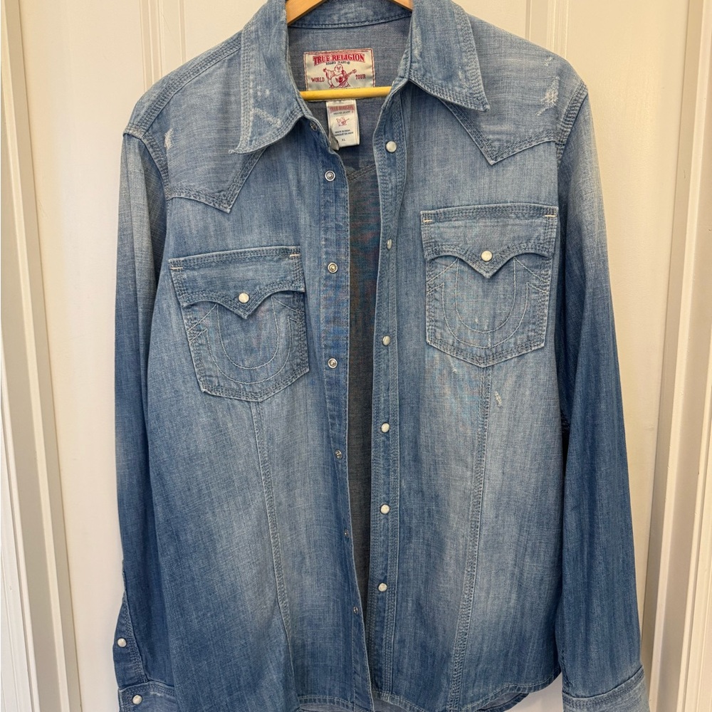 True Religion Light Blue Denim Shirt